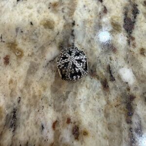 Silver and Black Charm Bead
